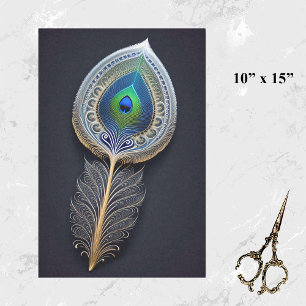 Abstract Gold Peacock Afbeelding klein Tissuepapier