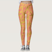 Abstract Gold Pink Leggings (Voorkant)