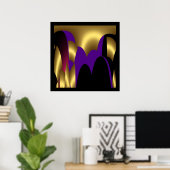 Abstract Gold Puple Roze zwart afdrukken Poster (Thuiskantoor)