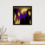 Abstract Gold Puple Roze zwart afdrukken Poster (Keuken)
