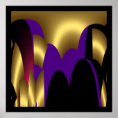 Abstract Gold Puple Roze zwart afdrukken Poster (Voorkant)