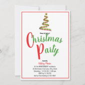 Abstract Gold Red Green Ribbon-kerstfeest Kaart (Voorkant)