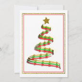 Abstract Gold Red Green Ribbon-kerstfeest Kaart (Achterkant)