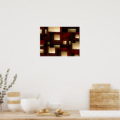 Abstract Gold Squares Poster (Keuken)