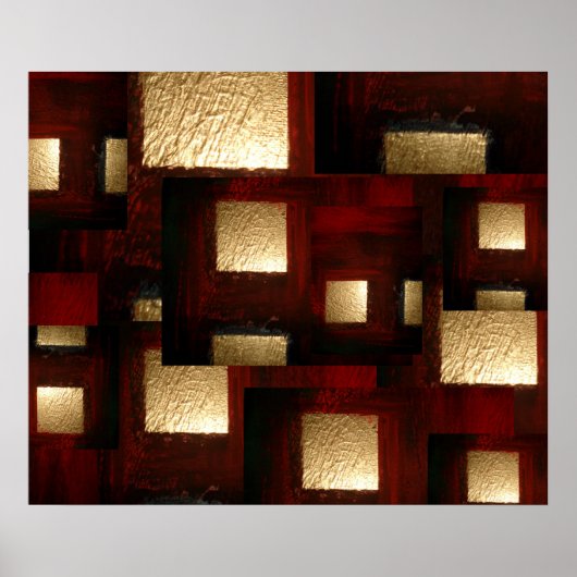 Abstract Gold Squares Poster (Voorkant)