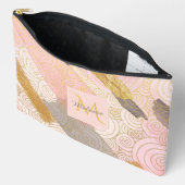 Abstract Gold Stripes and Pink Swirls Personalised Etui (Open)