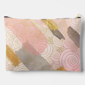 Abstract Gold Stripes and Pink Swirls Personalised Etui (Achterkant)