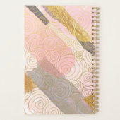 Abstract Gold Stripes and Pink Swirls Personalised Planner (Achterkant)