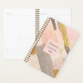 Abstract Gold Stripes and Pink Swirls Personalised Planner (Display)