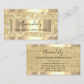Abstract Gold Strokes Lijst Marble Event Beauty Visitekaartje (Voorkant / Achterkant)