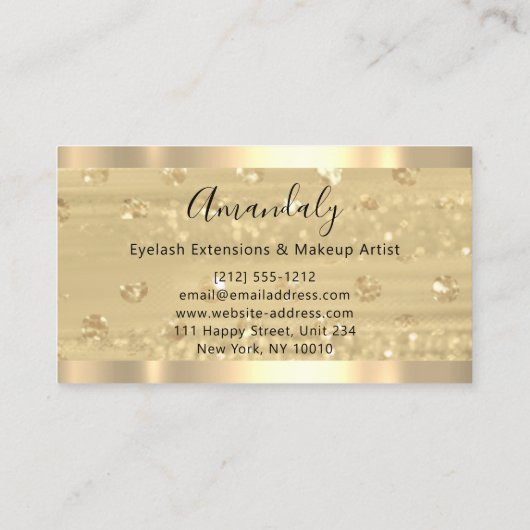 Abstract Gold Strokes Lijst Marble Event Beauty Visitekaartje (Achterkant)