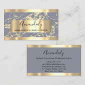 Abstract Gold Strokes Lijst Marble Grey Blue Visitekaartje (Voorkant / Achterkant)