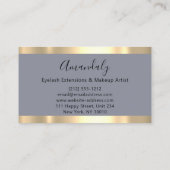 Abstract Gold Strokes Lijst Marble Grey Blue Visitekaartje (Achterkant)
