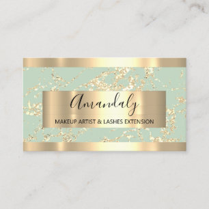 Abstract Gold Strokes Lijst Marble Mint Green Visitekaartje