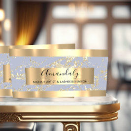 Abstract Gold Strokes Lijst Marble Pastel Blue Visitekaartje