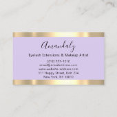 Abstract Gold Strokes Lijst Marble Violet Lavender Visitekaartje (Achterkant)