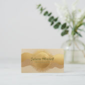 Abstract Gold Sun Hair & Makeup Artist Card Visitekaartje (Staand voorkant)