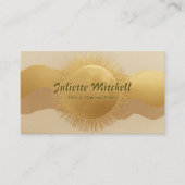 Abstract Gold Sun Hair & Makeup Artist Card Visitekaartje (Voorkant)