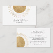 Abstract Gold Sun Therapeut Counselor Visitekaartje (Voorkant / Achterkant)