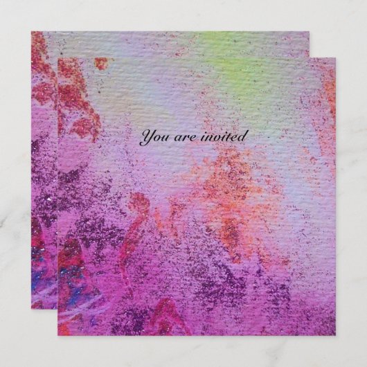 ABSTRACT GOLD SWIRLS goud metallisch, rood paars Kaart (Voorkant / Achterkant)