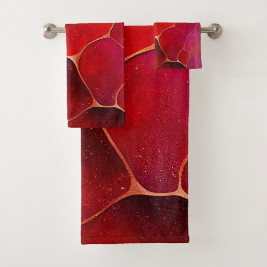 Abstract Gold web boven Violet, Paars en magenta Bad Handdoek (Insitu)