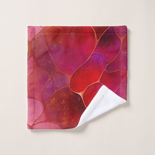 Abstract Gold web boven Violet, Paars en magenta Bad Handdoek (Wasdoekje)