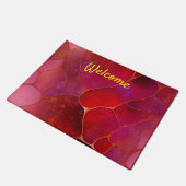 Abstract Gold web boven Violet, Paars en magenta Deurmat (Schuin)