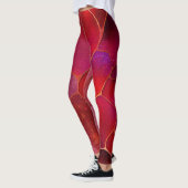 Abstract Gold web boven Violet, Paars en magenta Leggings (Links)