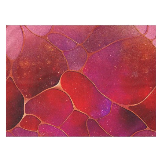 Abstract Gold web boven Violet, Paars en magenta Tafelkleed (Voorkant (Horizontaal))