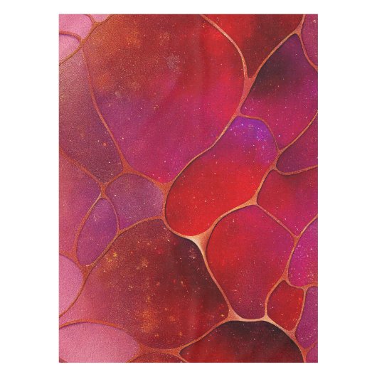 Abstract Gold web boven Violet, Paars en magenta Tafelkleed (Voorkant)
