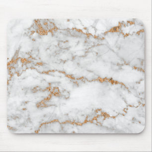 Abstract Gold White Grey Carrara Glitter Marble Muismat