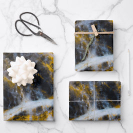 Abstract gold white lines rocky texture inpakpapier vel