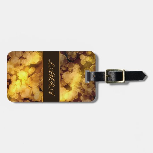 Abstract Golden Bokeh Bagagelabel (Voorkant horizontaal)