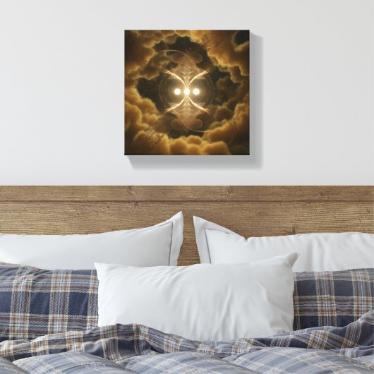 Abstract Golden Energy Canvas Art (Insitu (Slaapkamer))