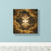 Abstract Golden Energy Canvas Art (Insitu (Houten vloer))