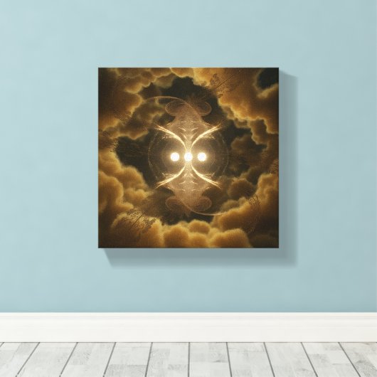 Abstract Golden Energy Canvas Art (Insitu (Houten vloer))
