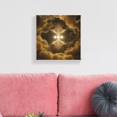 Abstract Golden Energy Canvas Art Afdruk (Insitu (Woonkamer))
