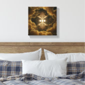 Abstract Golden Energy Canvas Art Afdruk (Insitu (Slaapkamer))