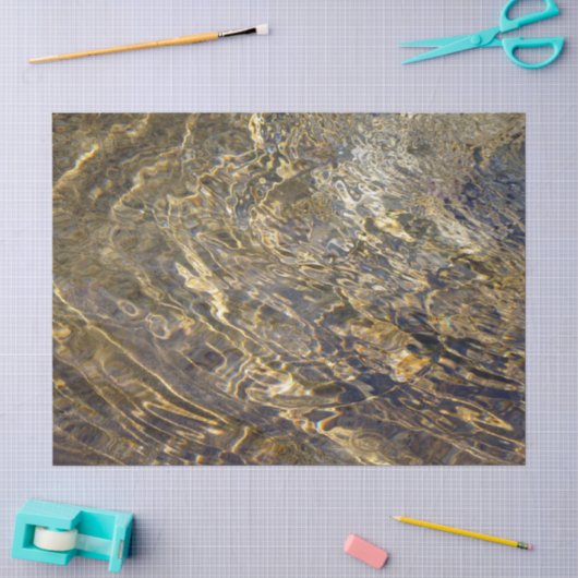 Abstract Golden Fountain Water 2 Weefpapier Tissuepapier (Craft)
