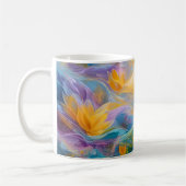 Abstract Golden Lotus Floating Flowers  Koffiemok (Links)