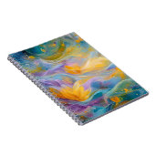 Abstract Golden Lotus Floating Flowers Notitieboek (Rechterzijde)