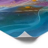 Abstract Golden Lotus Floating Flowers Poster (Hoek)