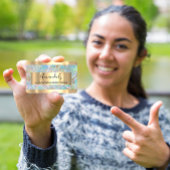 Abstract Golden Marble Copper Lijst Visitekaartje