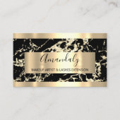Abstract Golden Modern Marble Black Lijst Visitekaartje (Voorkant)