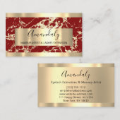 Abstract Golden Modern Marble Burgundy Lijst Visitekaartje (Voorkant / Achterkant)