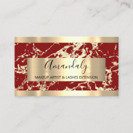 Abstract Golden Modern Marble Burgundy Lijst Visitekaartje