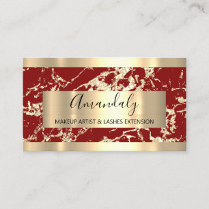 Abstract Golden Modern Marble Burgundy Lijst Visitekaartje