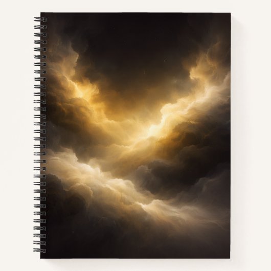 Abstract Golden Nebula Spiral Notebook Notitieboek (Voorkant)