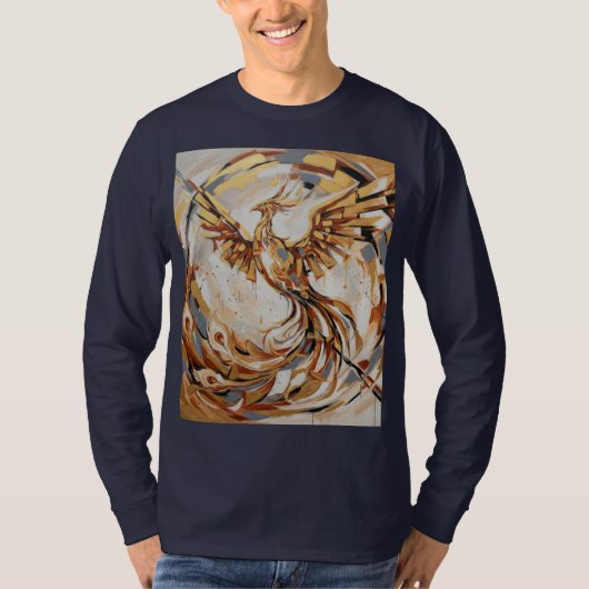 Abstract Golden Phoenix Rising  T-shirt (Voorkant)