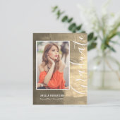 Abstract Golden Shimmer Foto Afstuderen Uitnodiging Briefkaart (Staand voorkant)